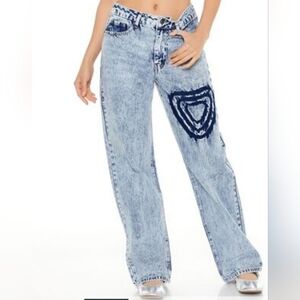 Forever 21 Denim Pants/90s F Heart Mineral Wash Jeans Size‎ 27
